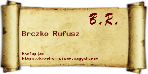 Brczko Rufusz névjegykártya